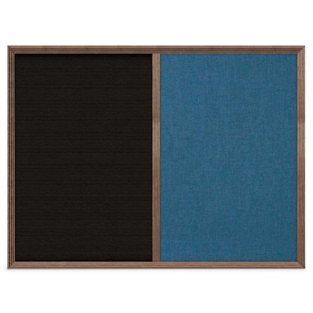 United Visual Products Enclosed Corkboard, 1 Door, 72"x36", 4" Fra, UV3425-BLACK-COBACC UV3425-BLACK-COBACC